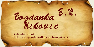 Bogdanka Miković vizit kartica
